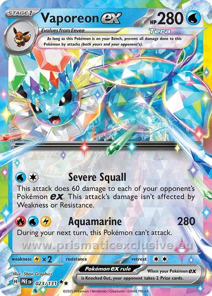 Vaporeon ex standard card