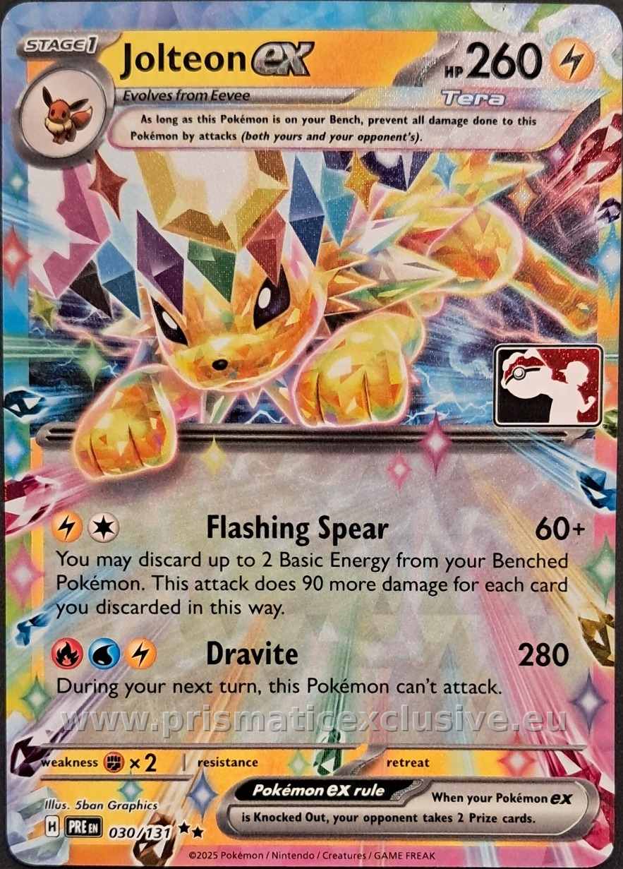 Jolteon ex Prize Pack card