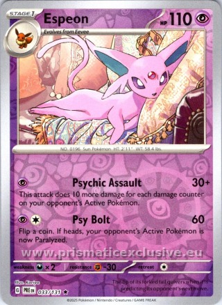 Espeon Reverse Holo card