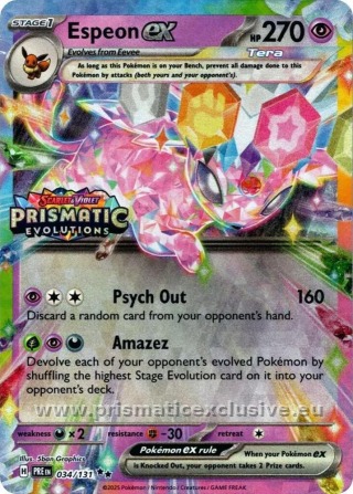 Espeon ex Prismatic Stamp card