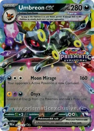 Umbreon ex Prismatic Stamp card